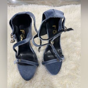 FSJ Blue Strappy Heels